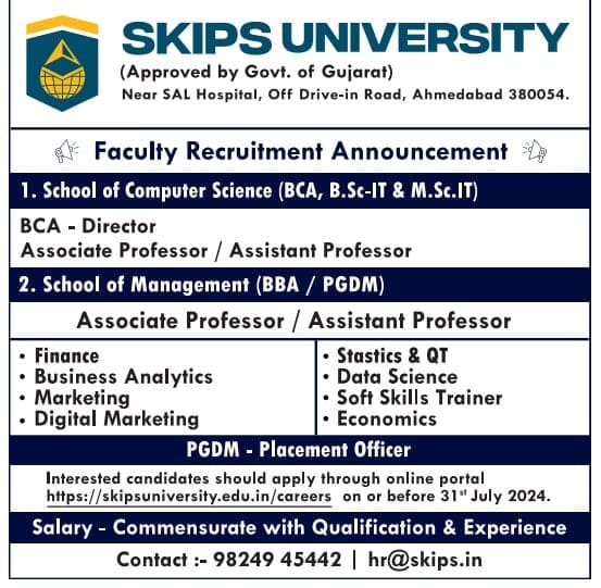 SKIPS University Teaching & Non-Teaching Job 2024